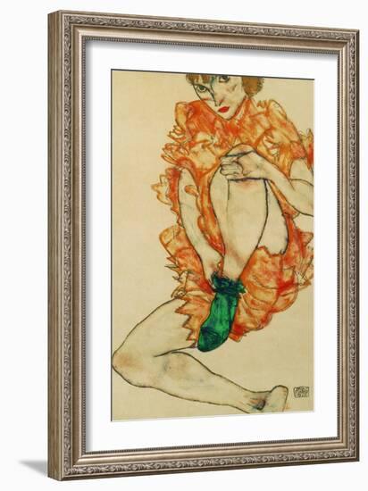 The Green Stocking, 1914-Egon Schiele-Framed Giclee Print