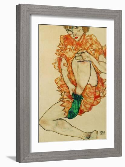 The Green Stocking, 1914-Egon Schiele-Framed Giclee Print