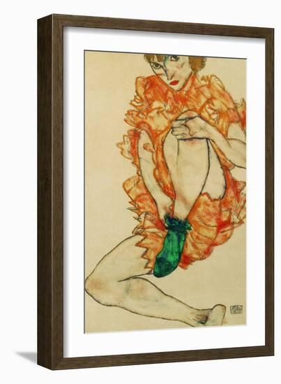 The Green Stocking, 1914-Egon Schiele-Framed Giclee Print