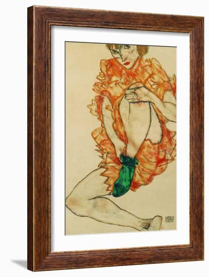 The Green Stocking, 1914-Egon Schiele-Framed Giclee Print