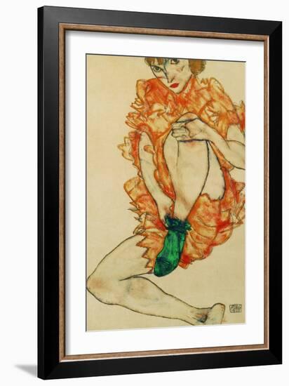 The Green Stocking, 1914-Egon Schiele-Framed Giclee Print