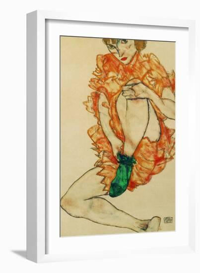 The Green Stocking, 1914-Egon Schiele-Framed Giclee Print