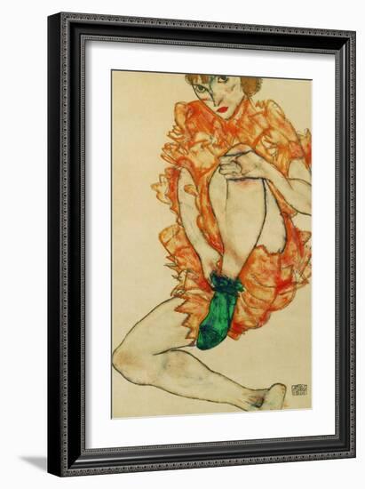 The Green Stocking, 1914-Egon Schiele-Framed Giclee Print