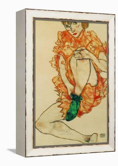 The Green Stocking, 1914-Egon Schiele-Framed Premier Image Canvas