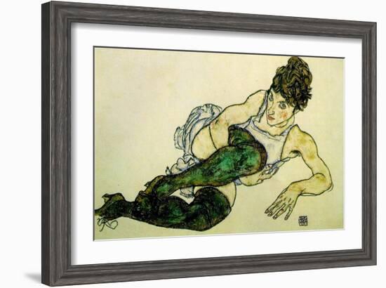 The Green Stockings, 1917-Egon Schiele-Framed Giclee Print