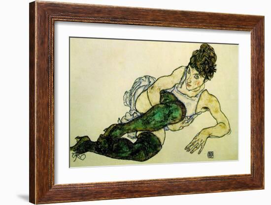 The Green Stockings, 1917-Egon Schiele-Framed Giclee Print