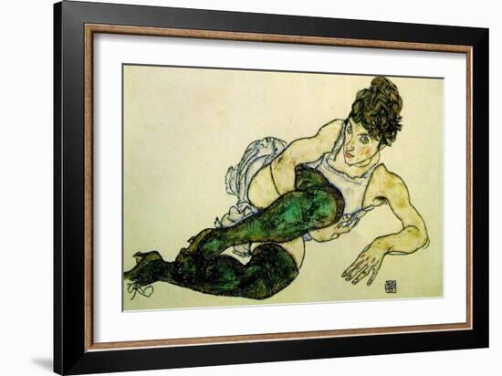 The Green Stockings, 1917-Egon Schiele-Framed Giclee Print