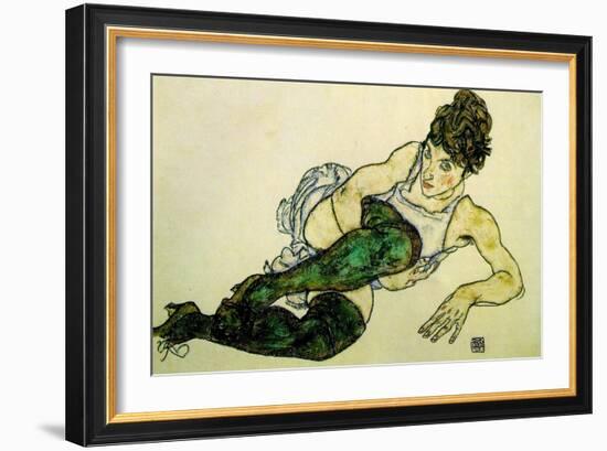 The Green Stockings, 1917-Egon Schiele-Framed Giclee Print