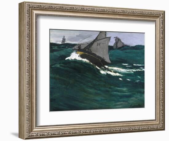 The Green Wave-Claude Monet-Framed Giclee Print