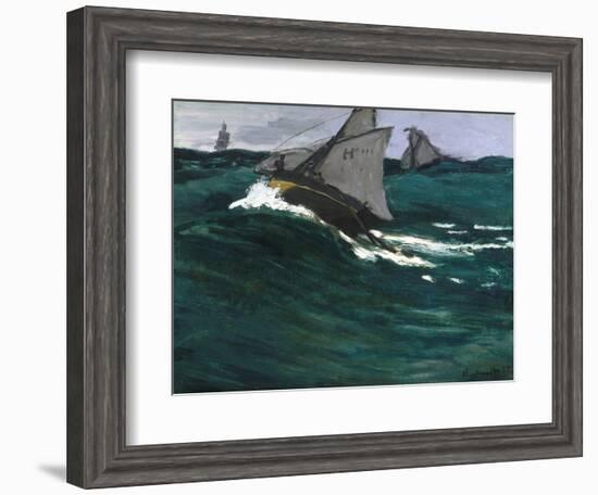 The Green Wave-Claude Monet-Framed Giclee Print