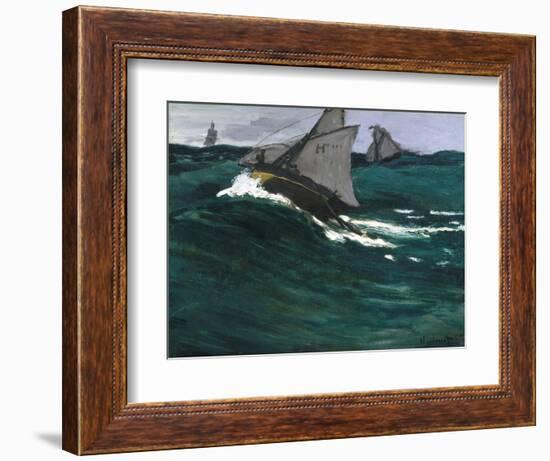 The Green Wave-Claude Monet-Framed Giclee Print