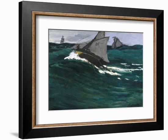 The Green Wave-Claude Monet-Framed Giclee Print