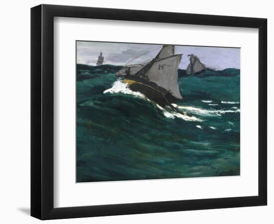 The Green Wave-Claude Monet-Framed Giclee Print