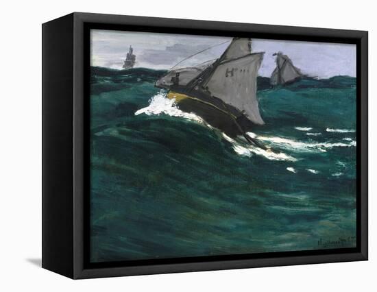 The Green Wave-Claude Monet-Framed Premier Image Canvas