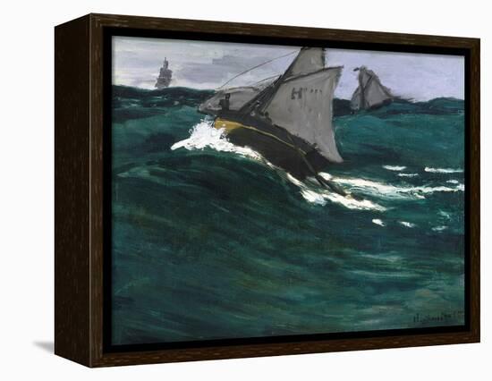 The Green Wave-Claude Monet-Framed Premier Image Canvas