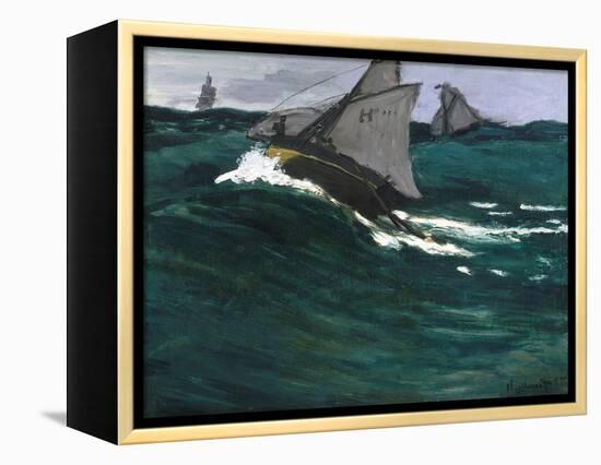 The Green Wave-Claude Monet-Framed Premier Image Canvas