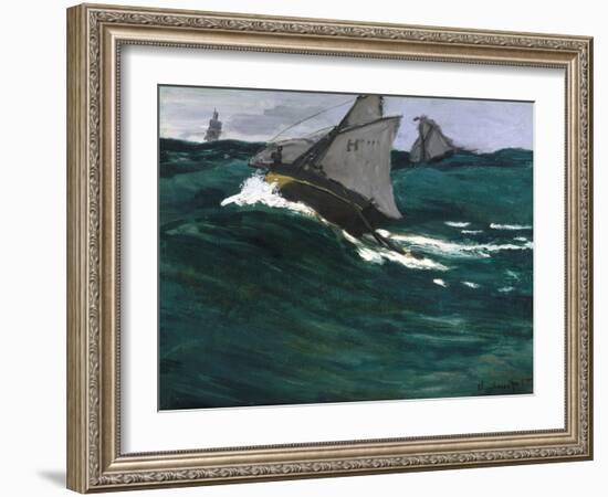 The Green Wave-Claude Monet-Framed Giclee Print