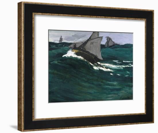 The Green Wave-Claude Monet-Framed Giclee Print