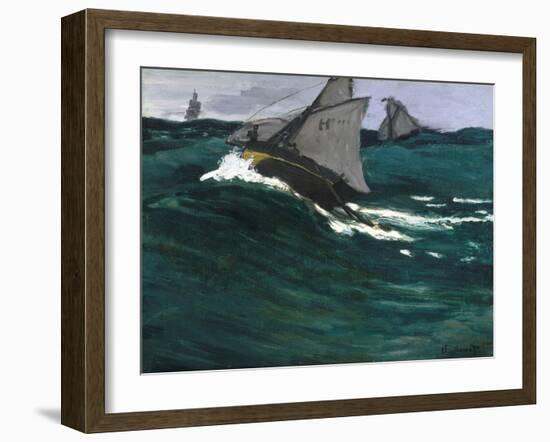 The Green Wave-Claude Monet-Framed Giclee Print