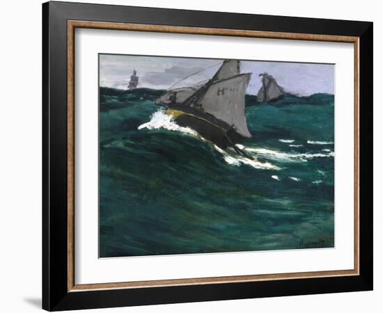 The Green Wave-Claude Monet-Framed Giclee Print