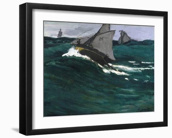 The Green Wave-Claude Monet-Framed Giclee Print