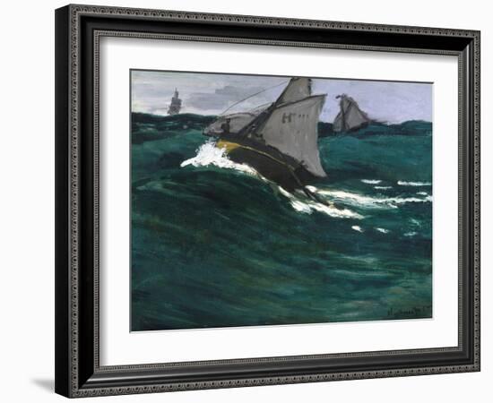 The Green Wave-Claude Monet-Framed Giclee Print