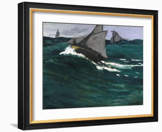 The Green Wave-Claude Monet-Framed Giclee Print