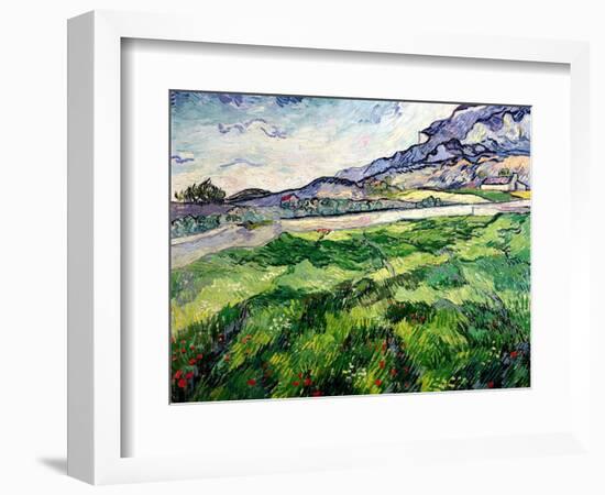 The Green Wheatfield Behind the Asylum, 1889-Vincent van Gogh-Framed Giclee Print