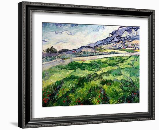 The Green Wheatfield Behind the Asylum, 1889-Vincent van Gogh-Framed Giclee Print