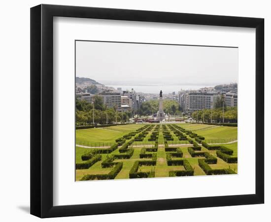 The Greenery of the Parque Eduard VII Runs Towards the Marques De Pombal Memorial in Central Lisbon-Stuart Forster-Framed Photographic Print