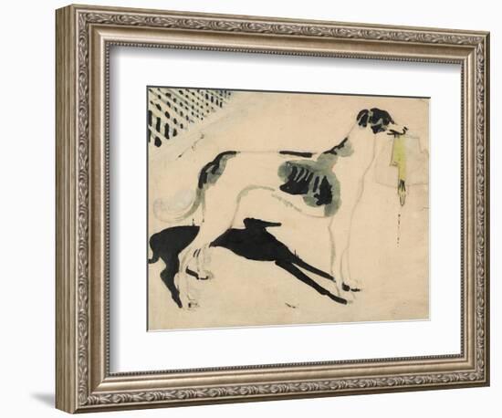 The Grey Hound with the Glove (W/C & Graphite on Paper)-William Nicholson-Framed Giclee Print