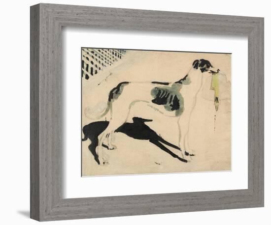 The Grey Hound with the Glove (W/C & Graphite on Paper)-William Nicholson-Framed Giclee Print