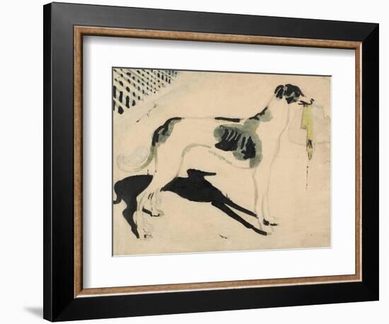 The Grey Hound with the Glove (W/C & Graphite on Paper)-William Nicholson-Framed Giclee Print