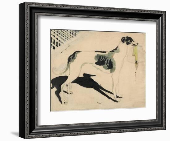 The Grey Hound with the Glove (W/C & Graphite on Paper)-William Nicholson-Framed Giclee Print
