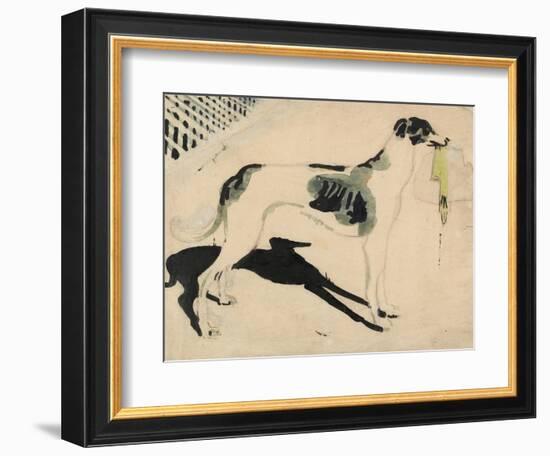 The Grey Hound with the Glove (W/C & Graphite on Paper)-William Nicholson-Framed Giclee Print