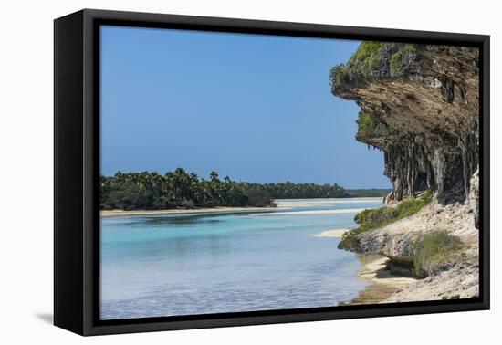 The grey Lekiny cliffs, Ouvea, Loyalty Islands, New Caledonia, Pacific-Michael Runkel-Framed Premier Image Canvas