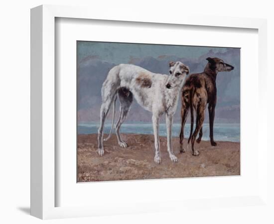 The Greyhounds of the Comte De Choiseul, 1866-Gustave Courbet-Framed Giclee Print