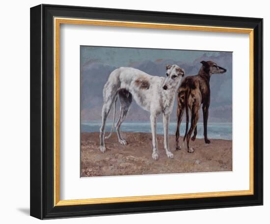 The Greyhounds of the Comte De Choiseul, 1866-Gustave Courbet-Framed Giclee Print