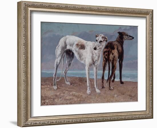 The Greyhounds of the Comte De Choiseul, 1866-Gustave Courbet-Framed Giclee Print