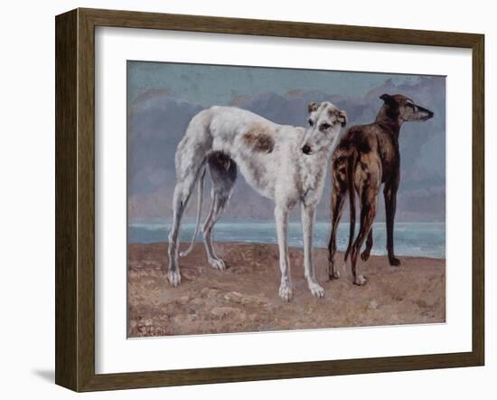 The Greyhounds of the Comte De Choiseul, 1866-Gustave Courbet-Framed Giclee Print