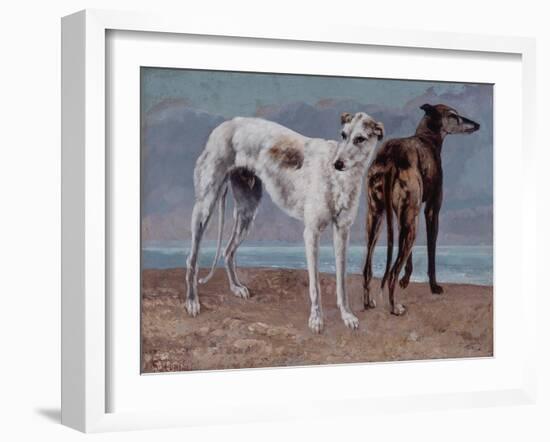 The Greyhounds of the Comte De Choiseul, 1866-Gustave Courbet-Framed Giclee Print