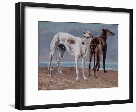 The Greyhounds of the Comte De Choiseul, 1866-Gustave Courbet-Framed Giclee Print