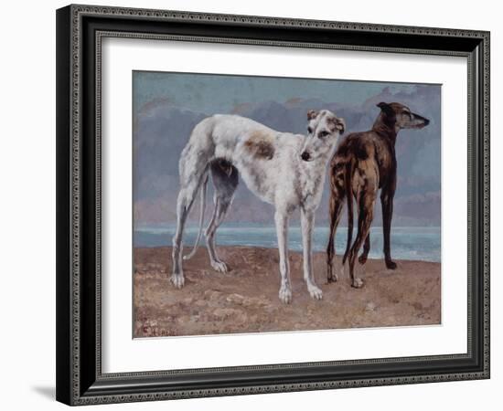 The Greyhounds of the Comte De Choiseul, 1866-Gustave Courbet-Framed Giclee Print