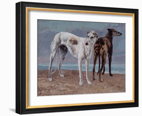 The Greyhounds of the Comte De Choiseul, 1866-Gustave Courbet-Framed Giclee Print