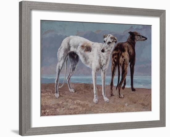 The Greyhounds of the Comte De Choiseul, 1866-Gustave Courbet-Framed Giclee Print