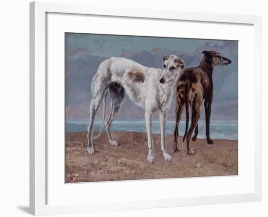 The Greyhounds of the Comte De Choiseul, 1866-Gustave Courbet-Framed Giclee Print