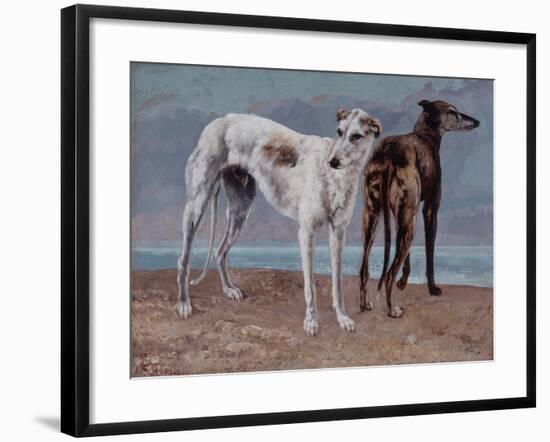 The Greyhounds of the Comte De Choiseul, 1866-Gustave Courbet-Framed Giclee Print