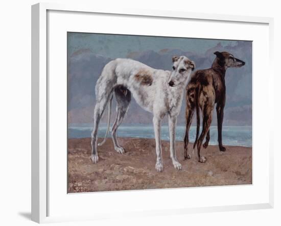 The Greyhounds of the Comte De Choiseul, 1866-Gustave Courbet-Framed Giclee Print