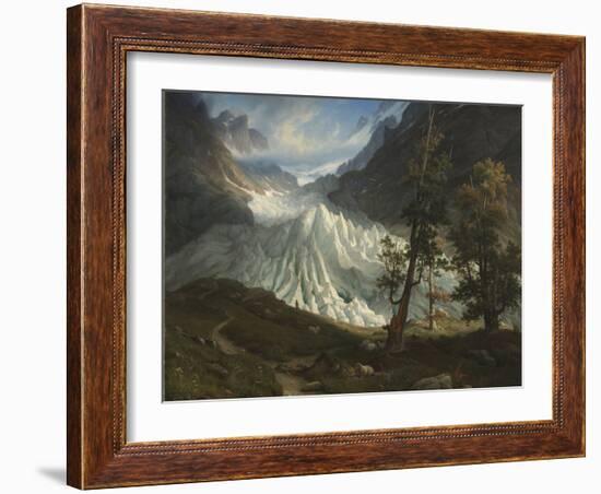 The Grindelwald Glacier, 1838 (Oil on Canvas)-Thomas Fearnley-Framed Giclee Print