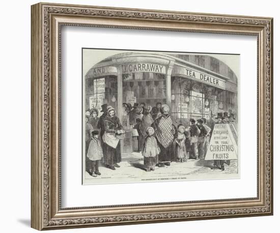 The Grocer's Shop at Christmas-Myles Birket Foster-Framed Giclee Print